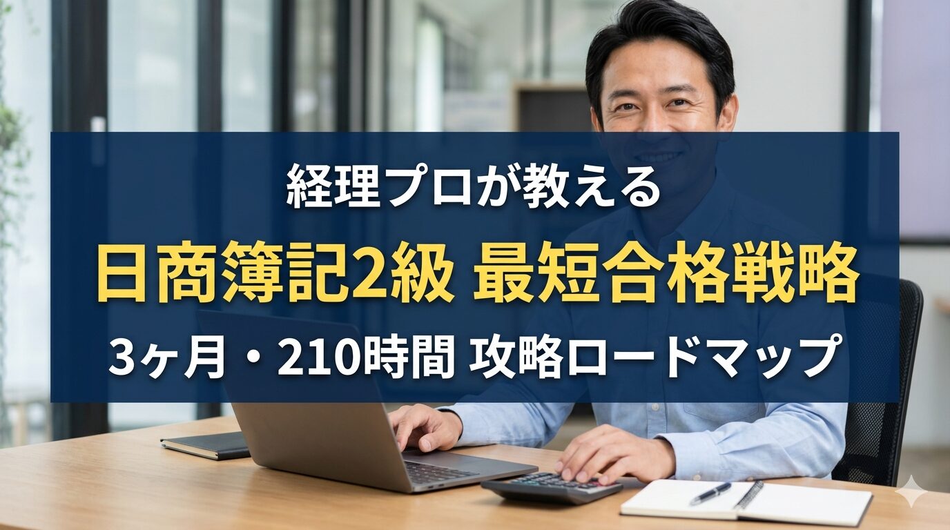日商簿記2級を3ヶ月210時間で攻略する最短合格戦略のアイキャッチ画像（経理プロのことパパ執筆）