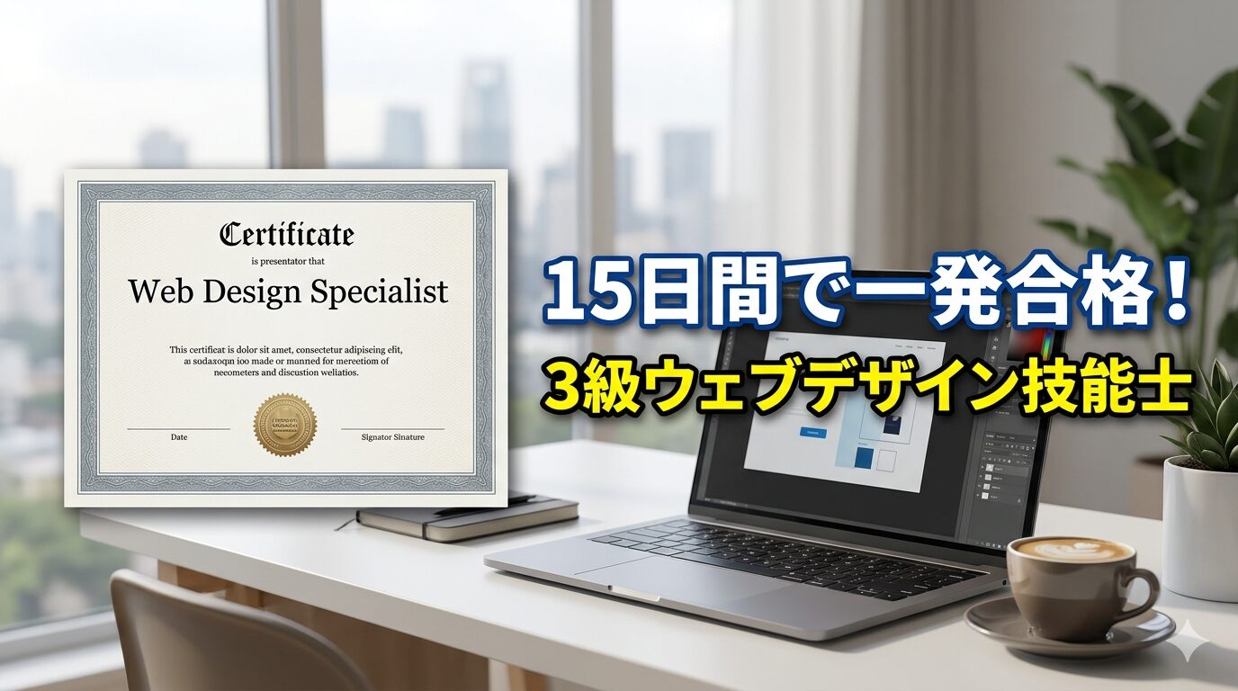 3級ウェブデザイン技能士に未経験から15日間で合格したロードマップのアイキャッチ画像